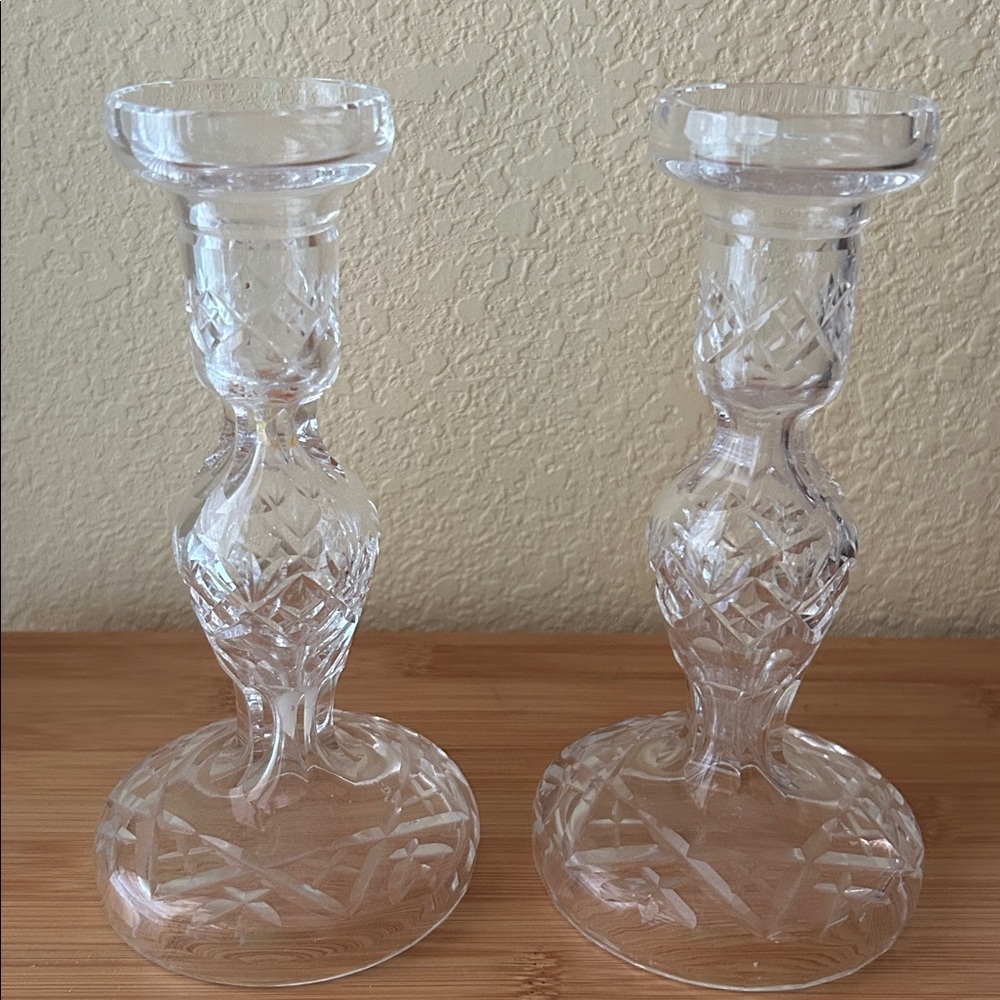 Elegant Clear Glass Candle Holders